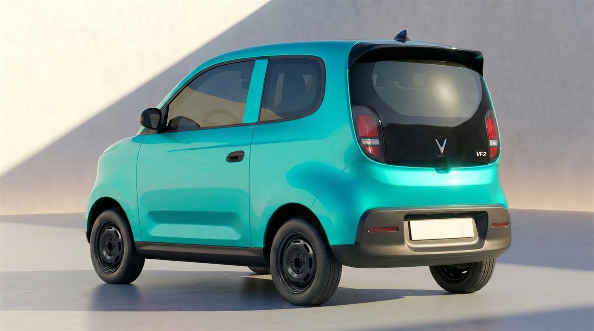 VinFast VF2 màu xanh ngọc góc sau